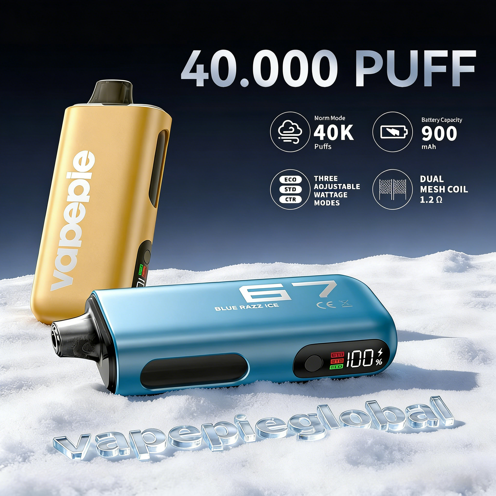 🏆VAPEPIE Bester Einweg-Vape – 40000 Züge, 25 ml, auslaufsicher, sichtbares E-Liquid-Fenster, langanhaltend💨🔥