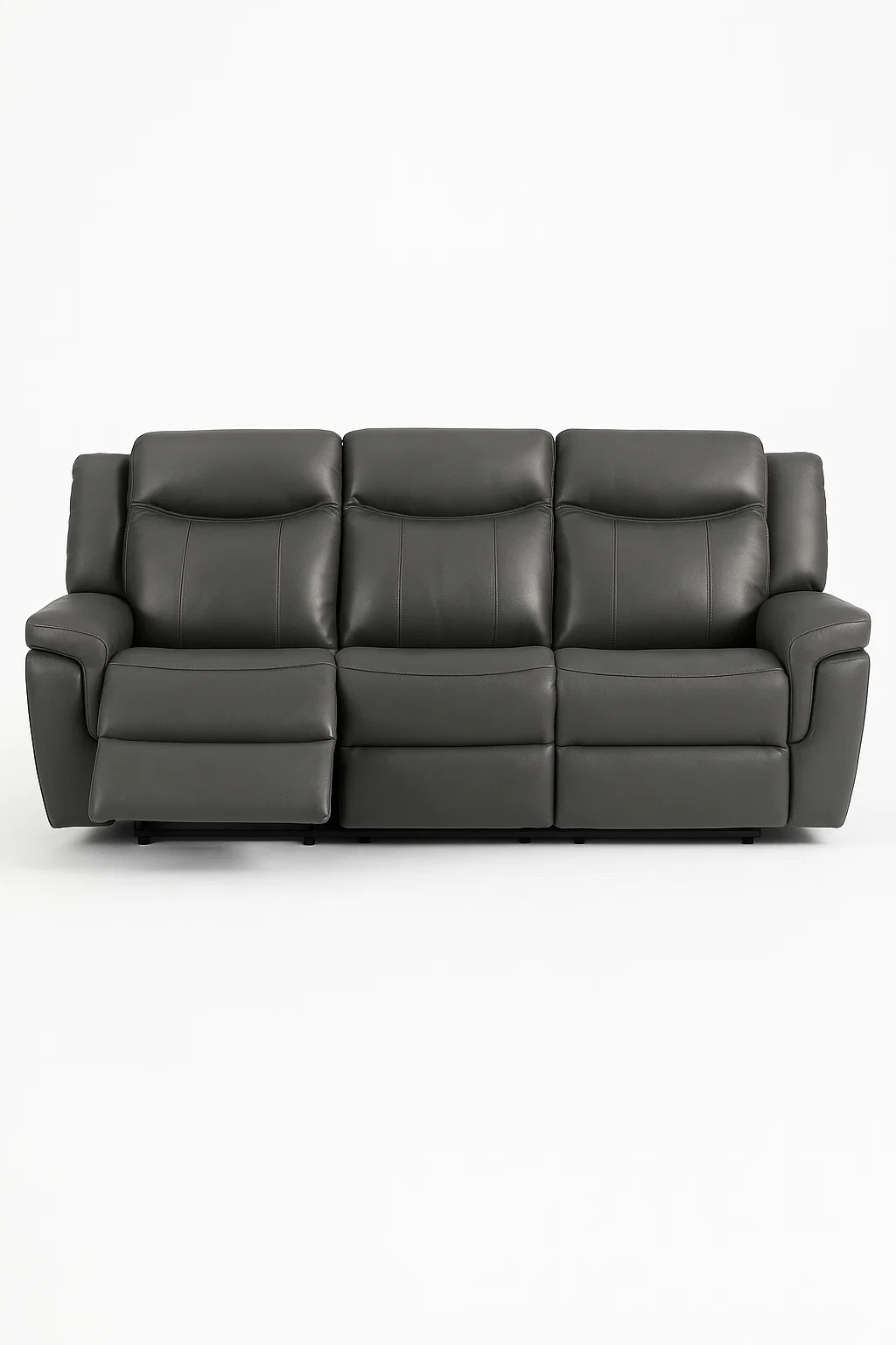 Sofá - 3 plazas reclinable estilo moderno con doble reposapiés