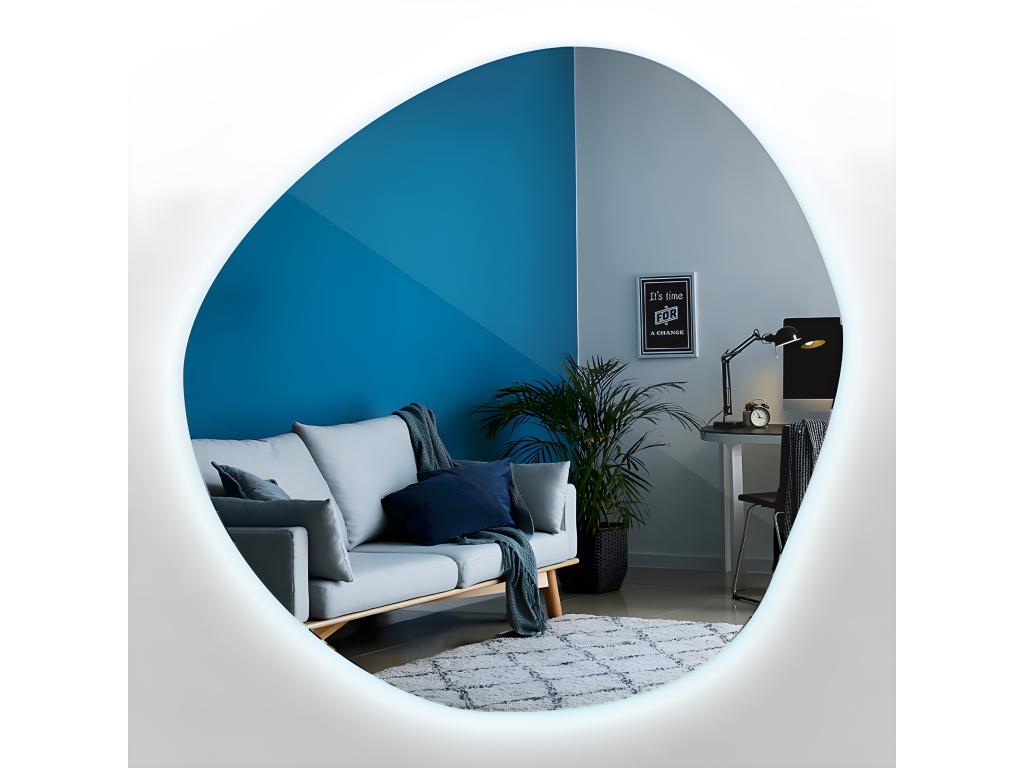 Espejo de pared LED Loft irregular moderno 90 cm - luz fría