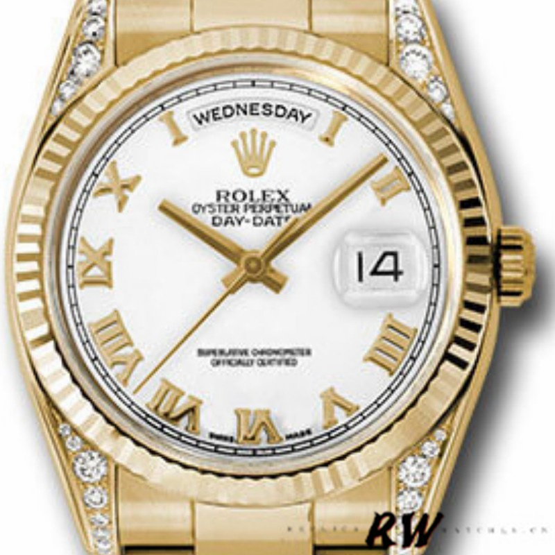 Rolex Day-Date 118338 White Roman Dial 36mm Unisex Replica Watch