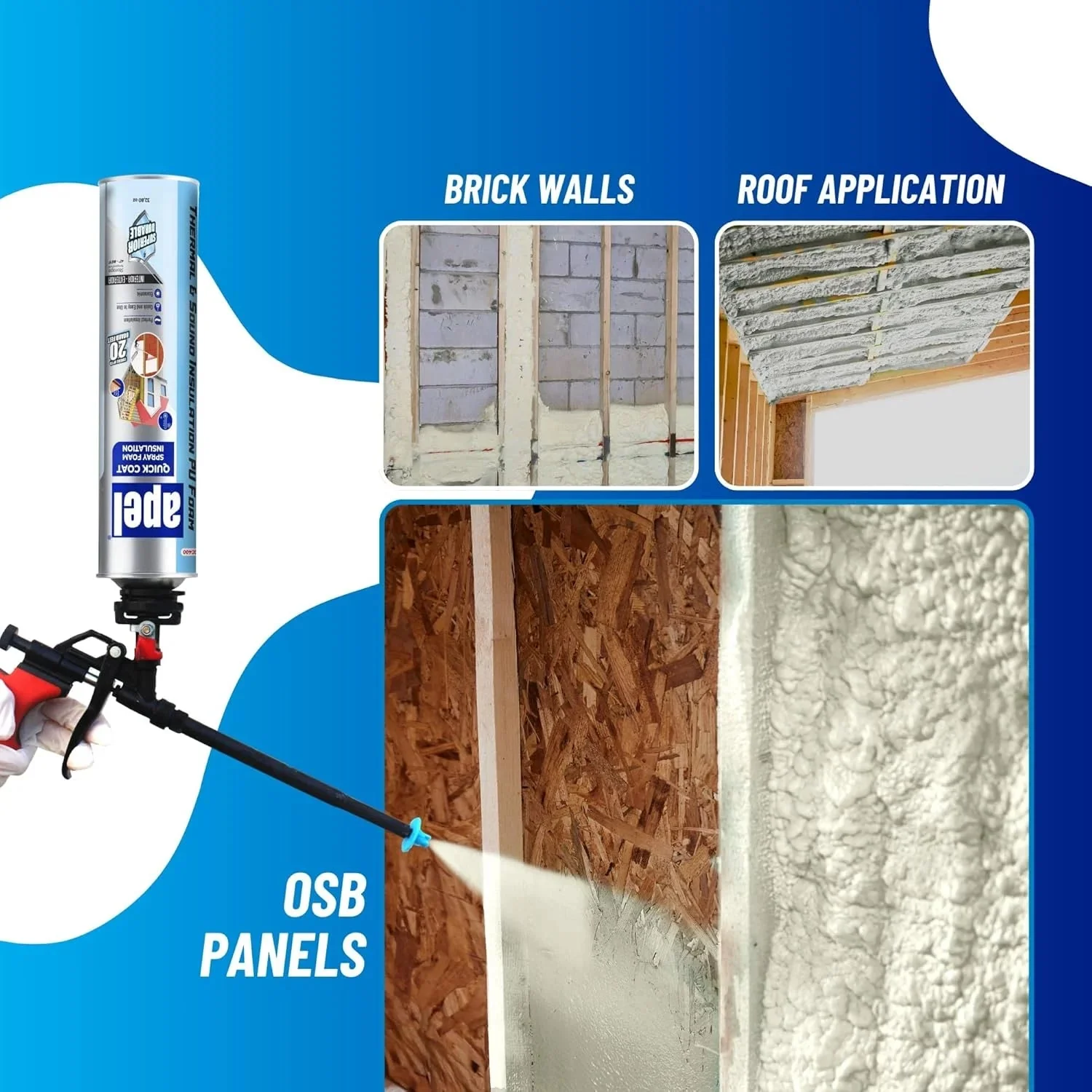 apel Spray Foam Insulation Kit, 12 x 32.80 oz / 240 Bd ft - 12 Pack - Image 8 apel Spray Foam Insulation Kit, 12 x 32.80 oz / 240 Bd ft - 12 Pack - Image 8