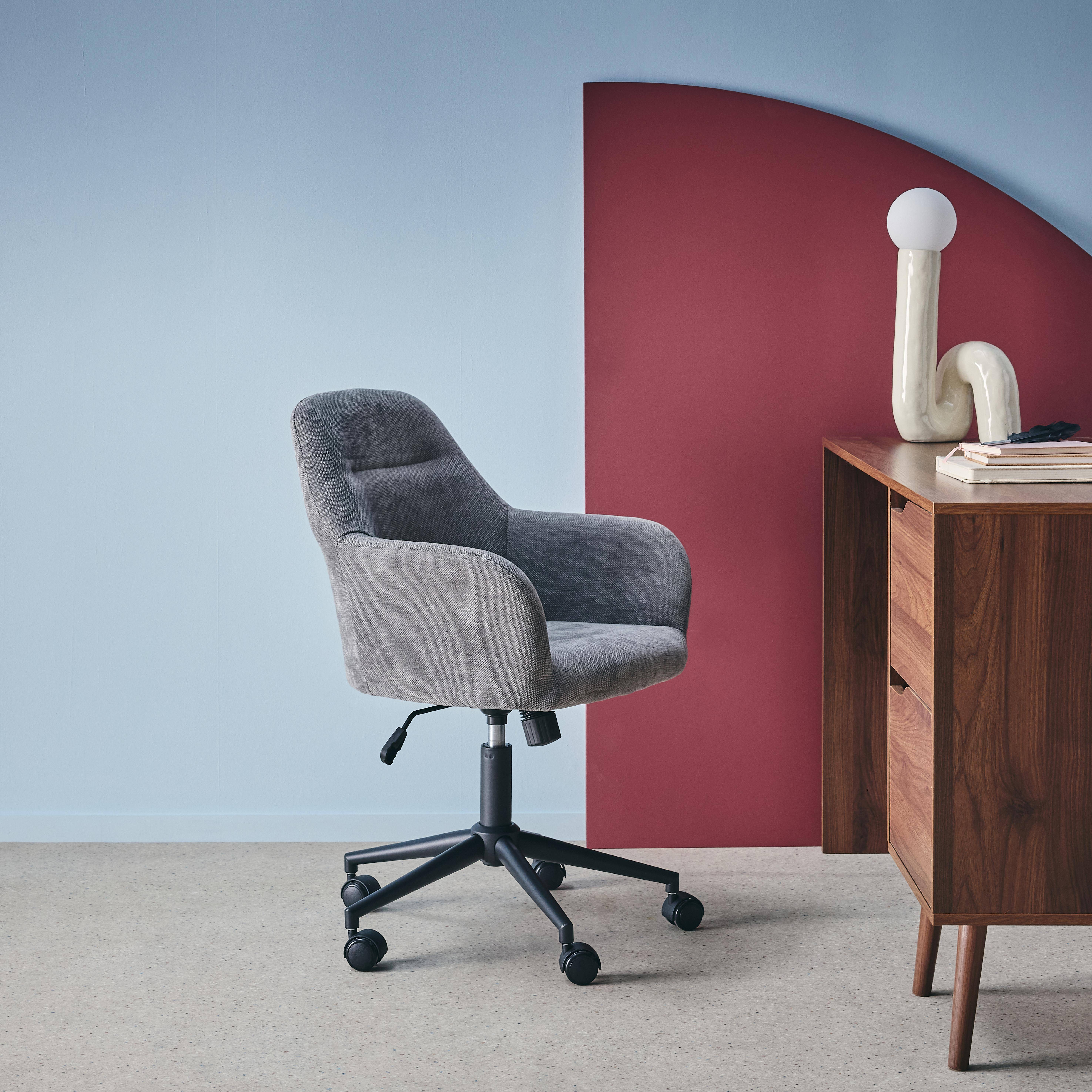 Stan - Silla de oficina con ruedas ajustable metal y tela
