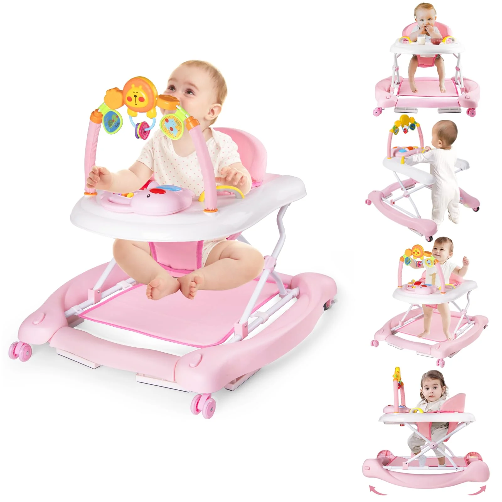 Boyro Baby 5-in-1 Baby Walkers for Boys Girls 6-12 Months(Grey)