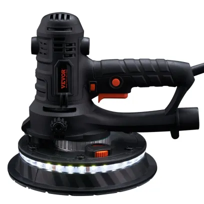 800W Electric Drywall Sander with Dust Extraction, Adjustable RPM 1200-2300, Brush Motor for Efficient Wall Sanding & Polishing