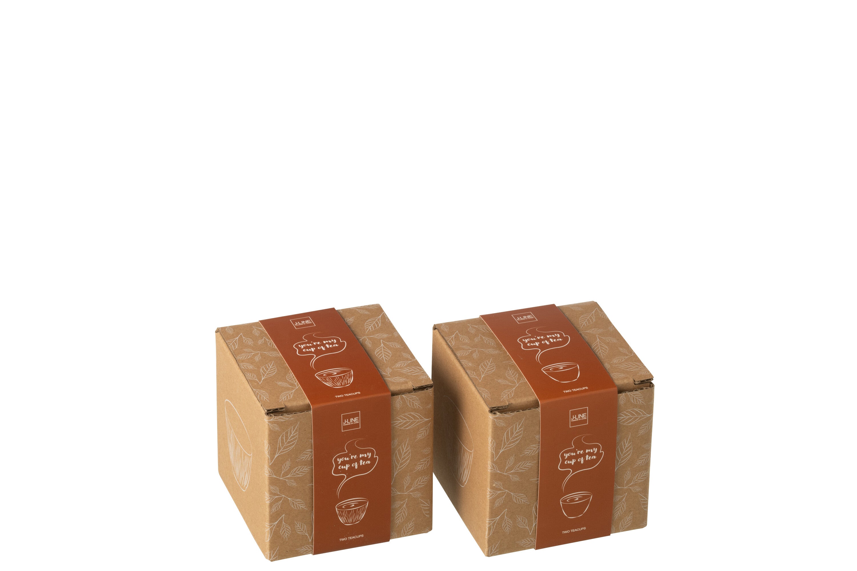 J-Line theemok - metaal - bruin - 2 dozen van 2 stuks