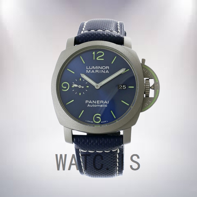 Panerai Luminor Marina PAM1117 Men's 44mm Silver-tone Rubber Band
