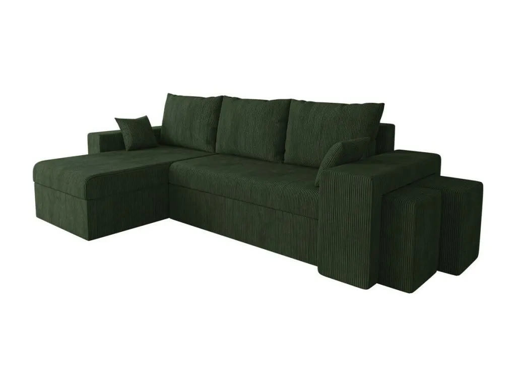 Sofá rinconero Francomuebleses 138 Verde Función de descanso Caja de ropa de cama 256x139cm