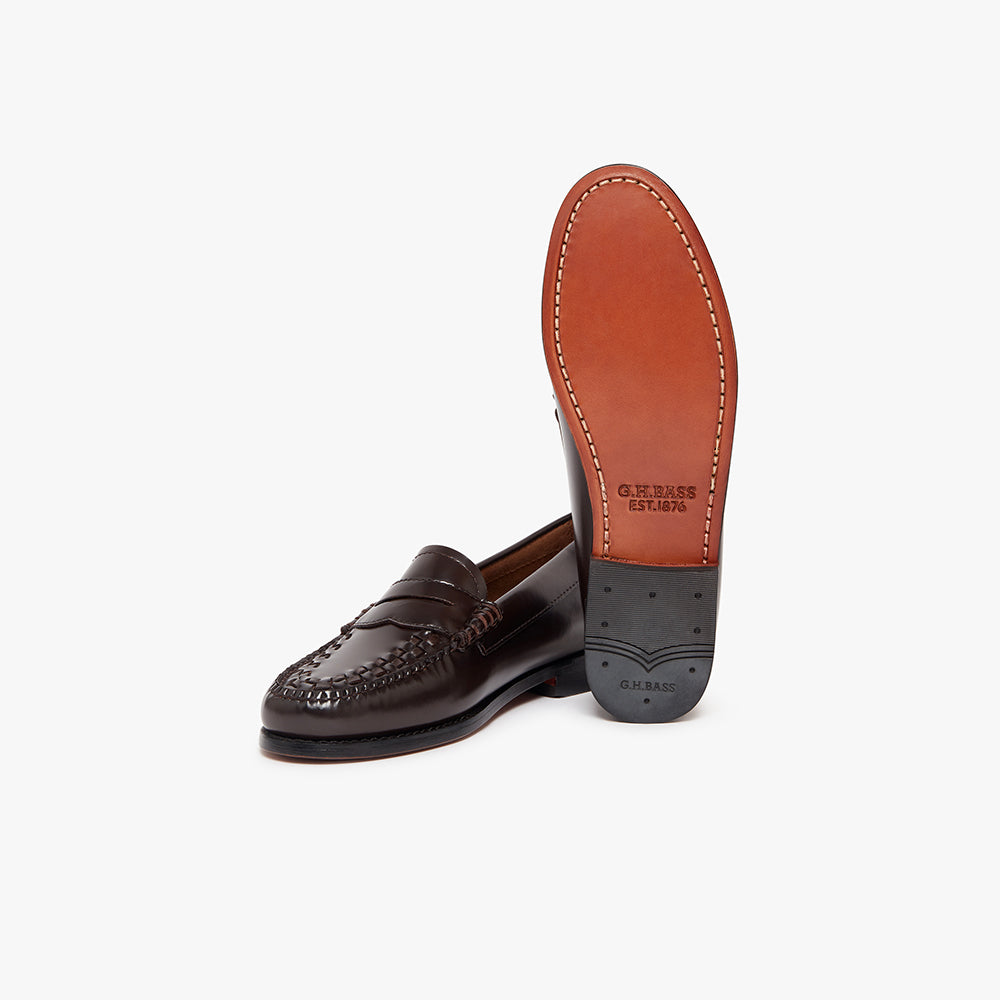 GH Bass - Mocassins Weejun Penny Weave - Chocolat