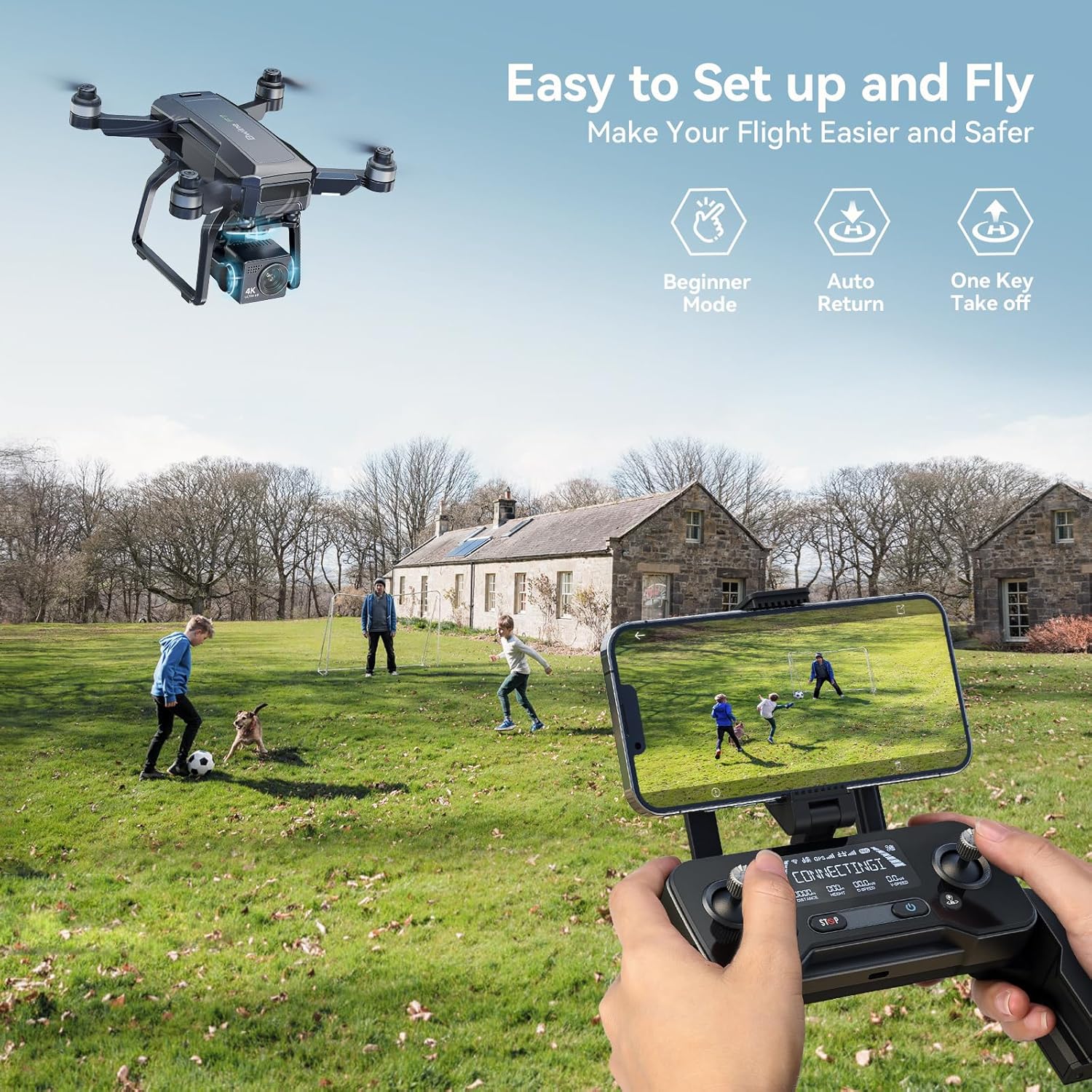 Adult-specific camera drone with 4K UHD aerial photography 3-axis gimbal 10000-foot control