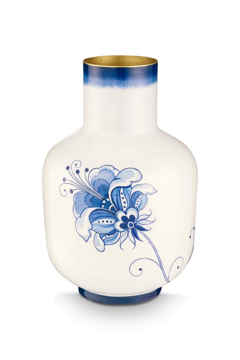 Vase Metal Pip & The Blue Bird Blue 36cm