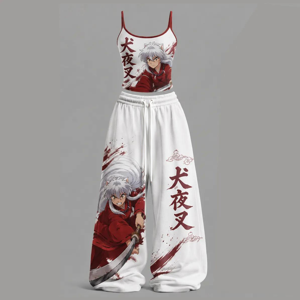 Inuyasha Top & Elasticated Trousers Two-Piece Set