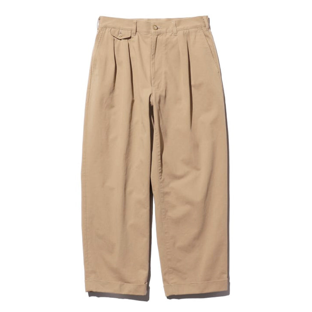 Beams Plus - Pantalon 2 Pleats Twill - Kaki