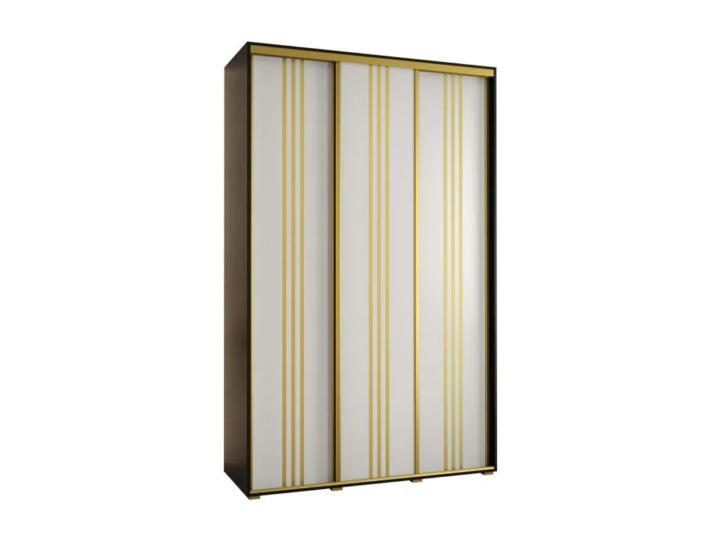 ARMARIO Boverdeco 6 DE PUERTAS CORREDERAS 235.2/150/60 3 puertas (Negro/Blanco/Oro)