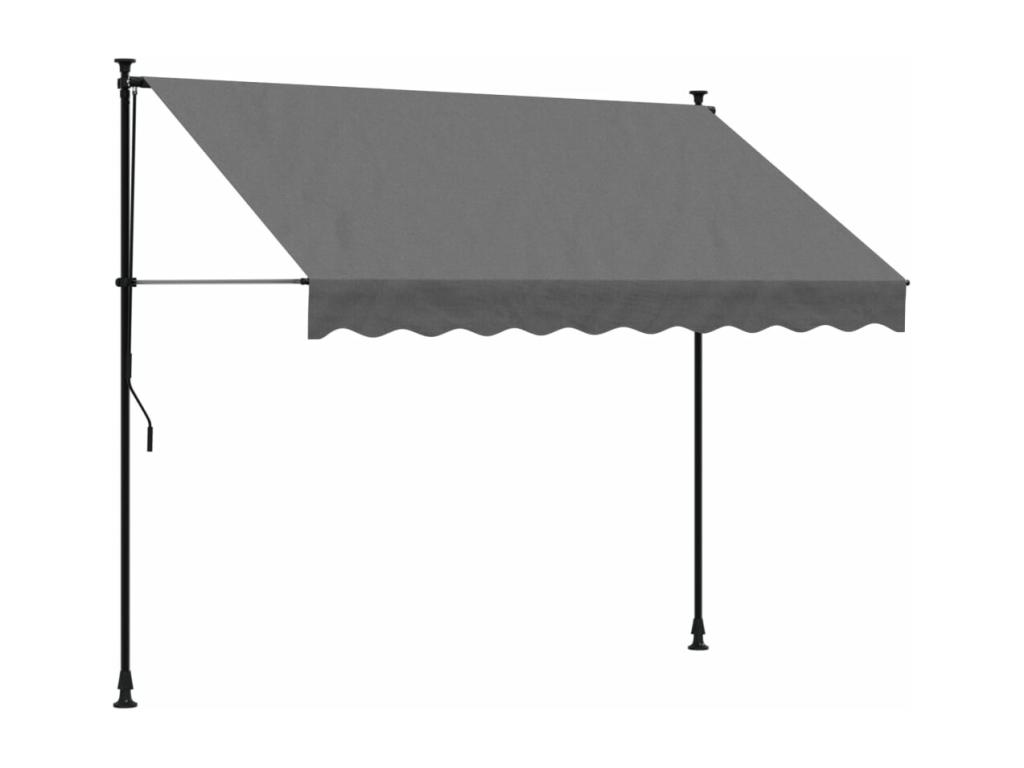 Toldo retráctil de tela y acero gris antracita 250x150 cm