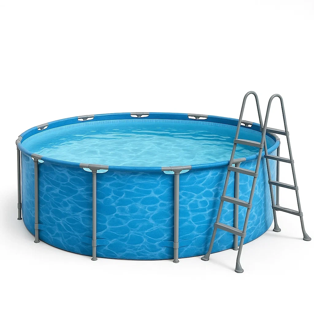 Piscina tubular redonda desmontable 298x96 cm Color azul con filtro y escalera OXVHYJL254Ei