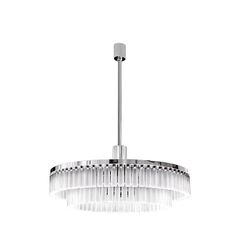 LUSTRE ORGUE - CRISTAL INCOLORE, FINITION CHROME