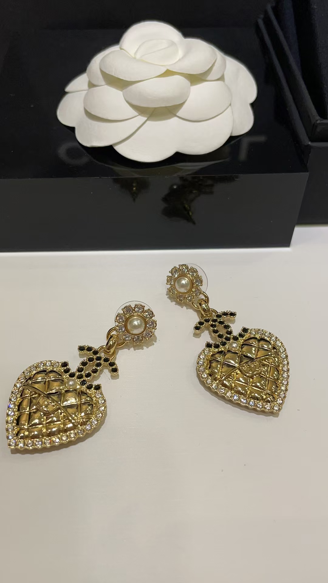Chanel Love Heart Dangle Earrings - Original Replica Club