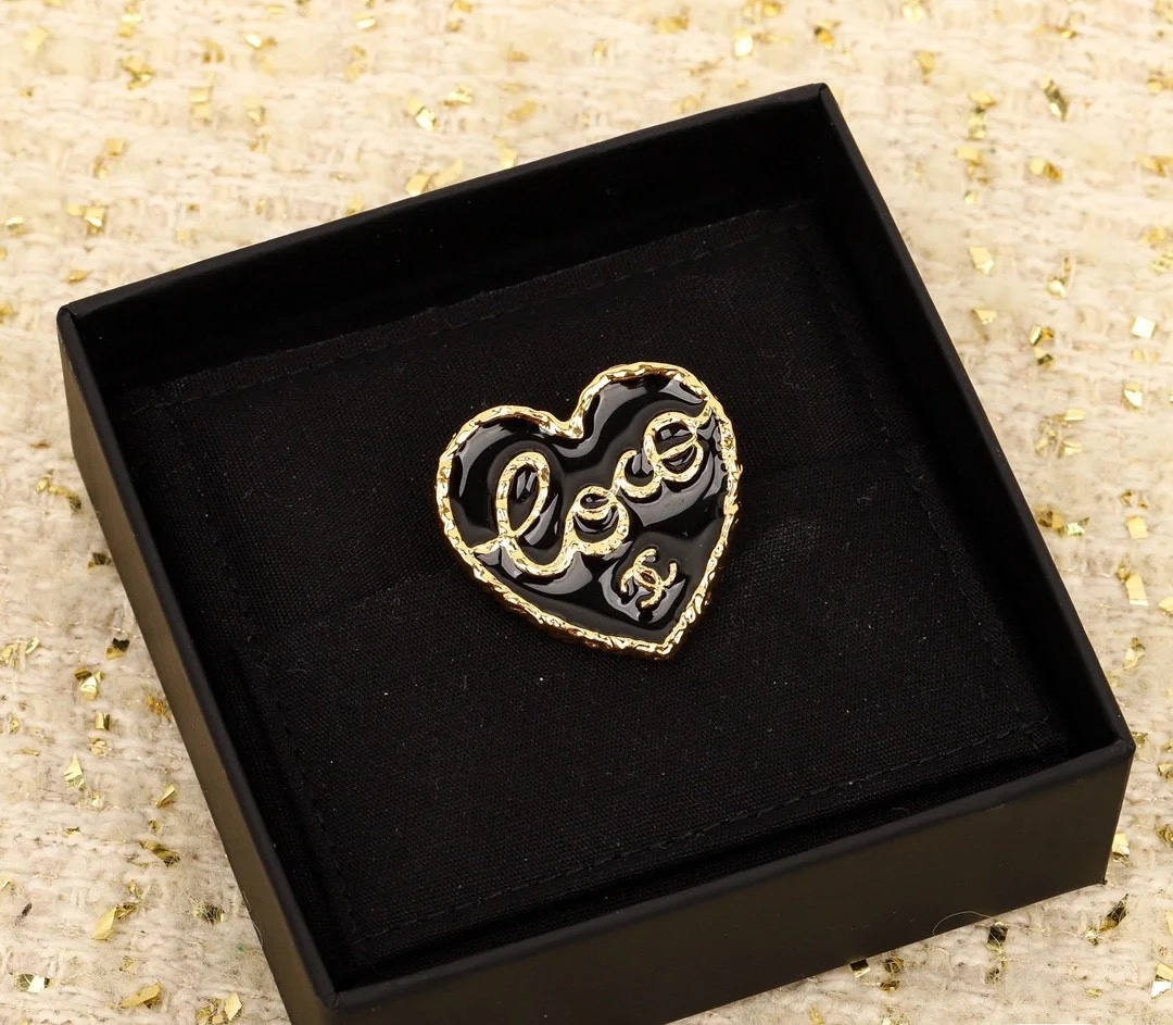 Chanel Black Heart Brooch - Original Replica Club