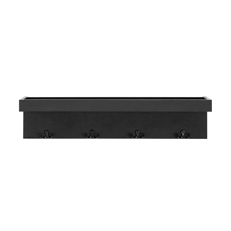 Danya B. Wall-Mounted Coat Rack with Decorative Ledge Shelf and Hooks for Entryway