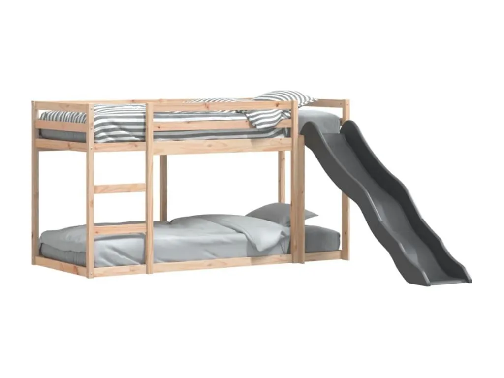 Litera con tobogán y escalera Andreuworldcasa maciza de Andreuworldcasa 75x190 cm