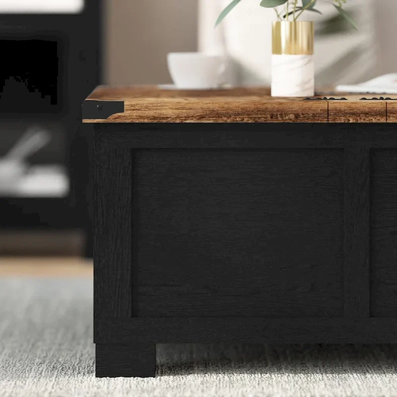 Contemporary Farmhouse Coffee Table Featuring Concealed Storage