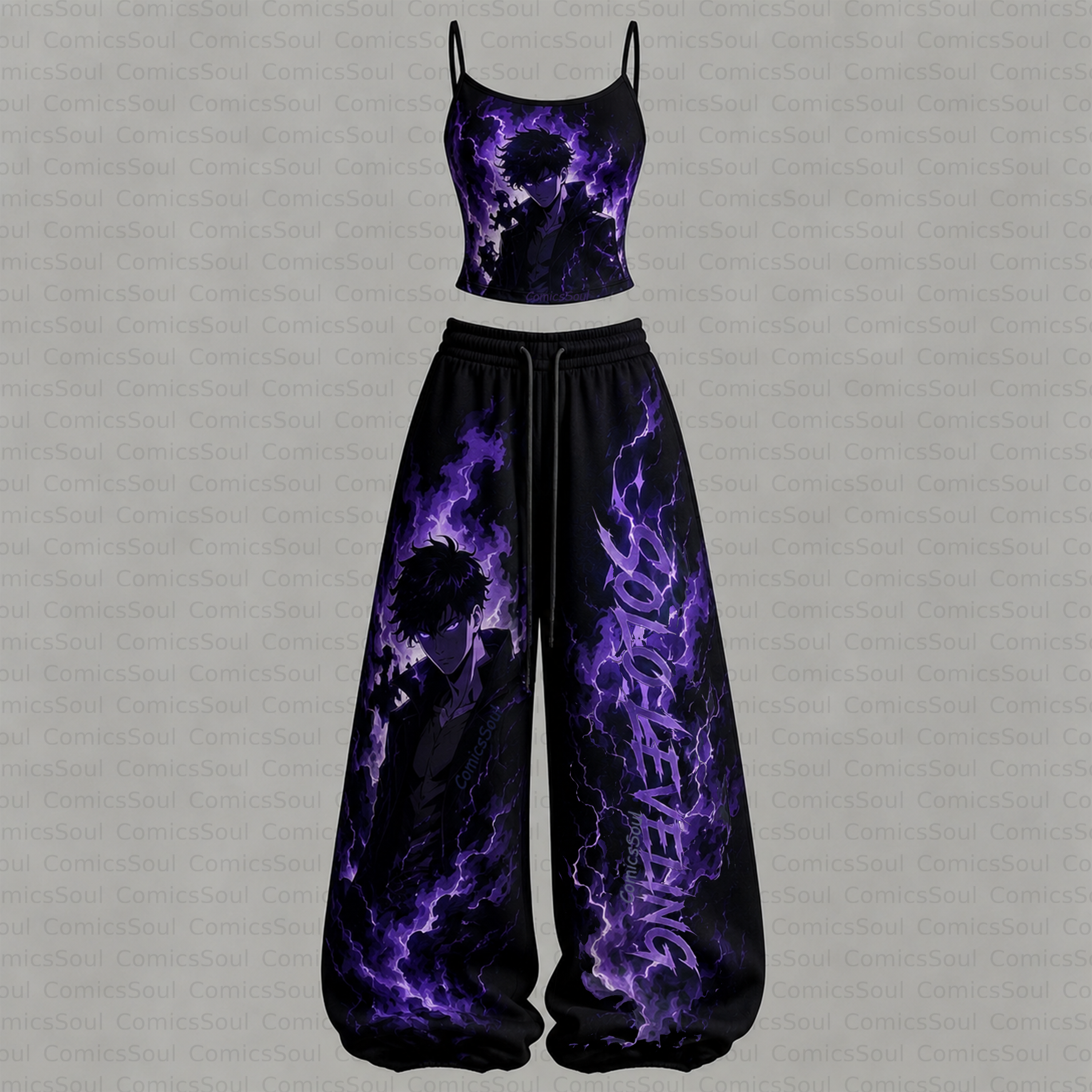 Solo leveling Top & Elasticated Trousers Two-Piece Set