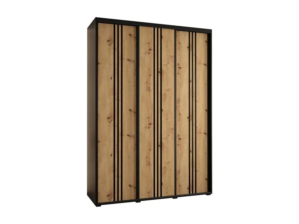 ARMARIO Hogarmini 6 DE PUERTAS CORREDERAS 235.2/180/45 3 puertas (Negro/Artisan/Negro) 92133duuz
