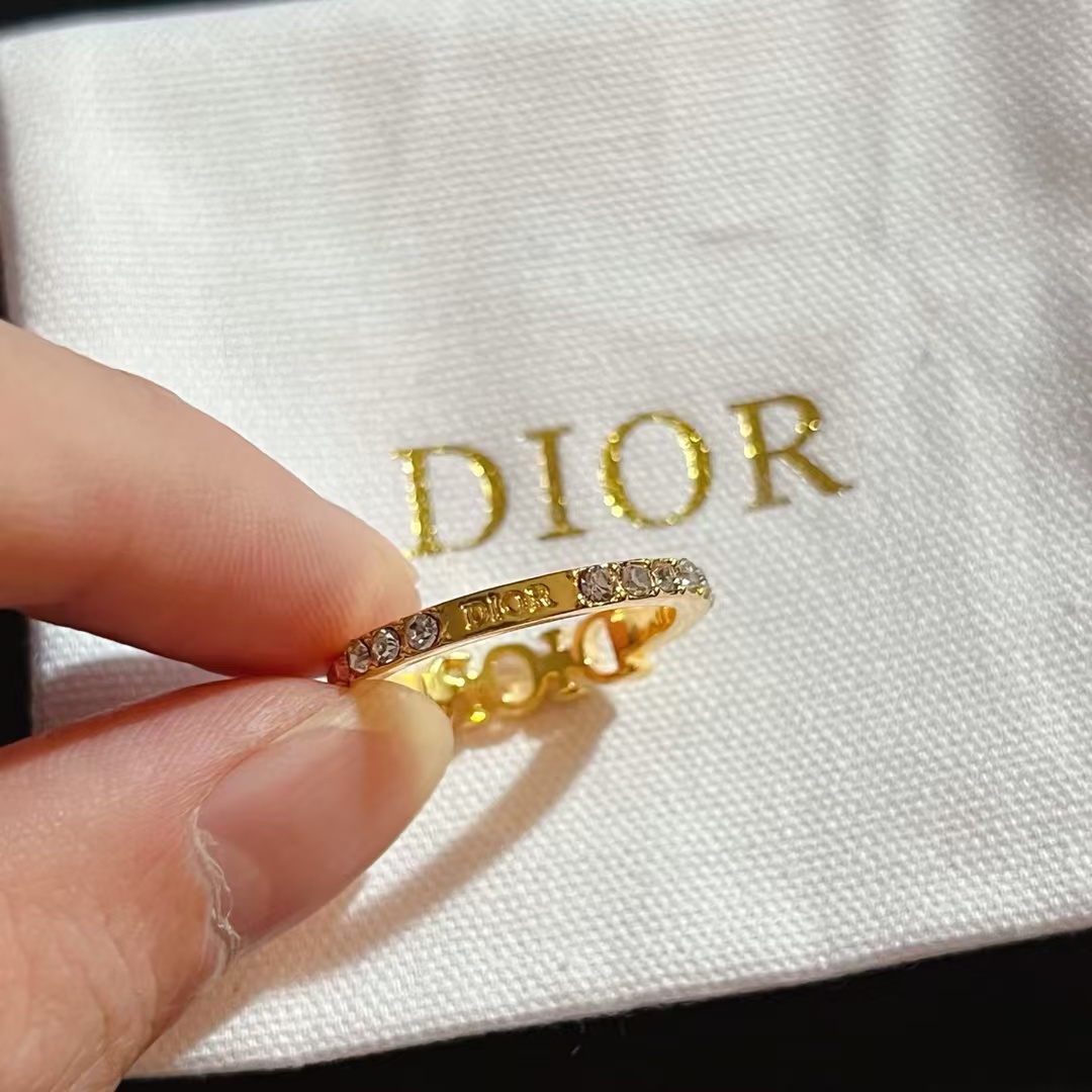 Dior Letters Diamond Paved Ring - Original Replica Club