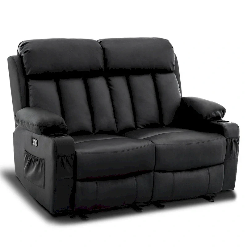 MCombo Faux Leather Electric Reclining Sofa with Heat and Massage - Models 6095/6075/6077