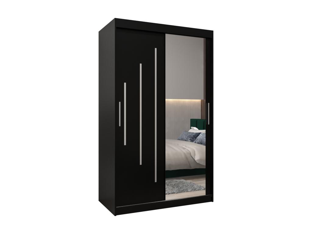 ARMARIO YORK 2 DE PUERTAS CORREDERAS 200/120/62 2 puertas (negro/negro)