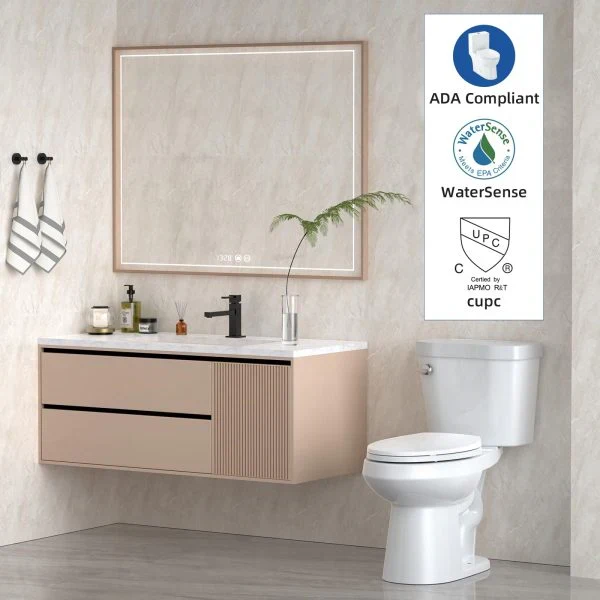Elongated Two-Piece Toilet with Soft-Close Seat and 1.28 GPF Siphonic Flush