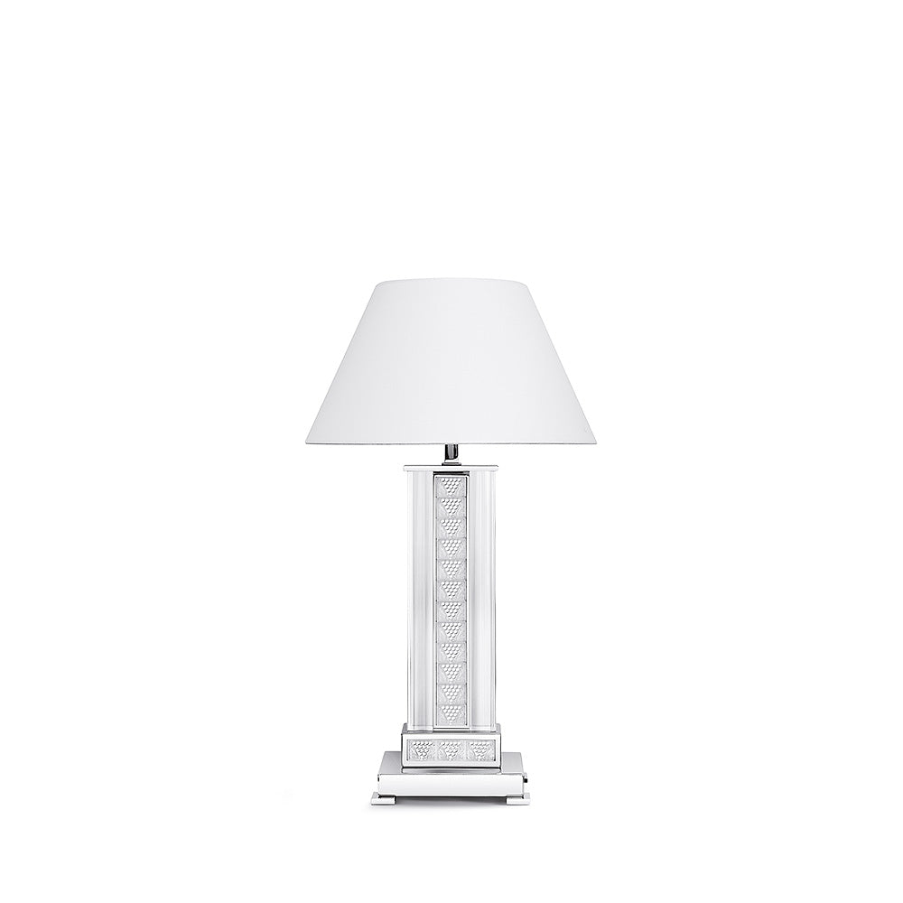 LAMPE RAISINS PETIT MODÈLE - CRISTAL INCOLORE ET CHROMÉ, ACIER POLI, PETIT MODÈLE