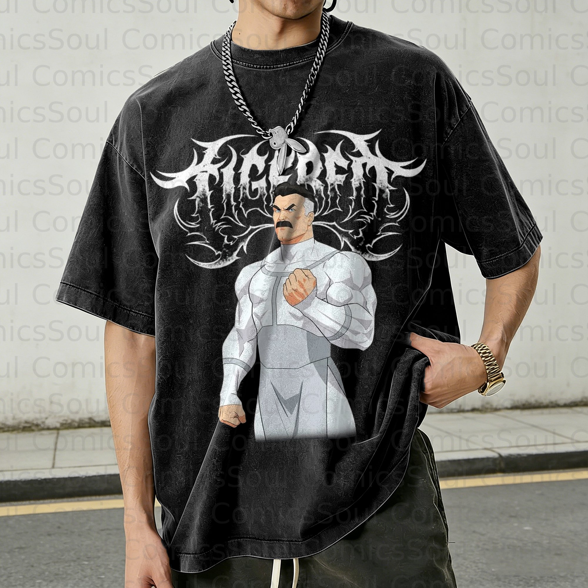 Unisex Anime Inspired Vintage Washed T-Shirt