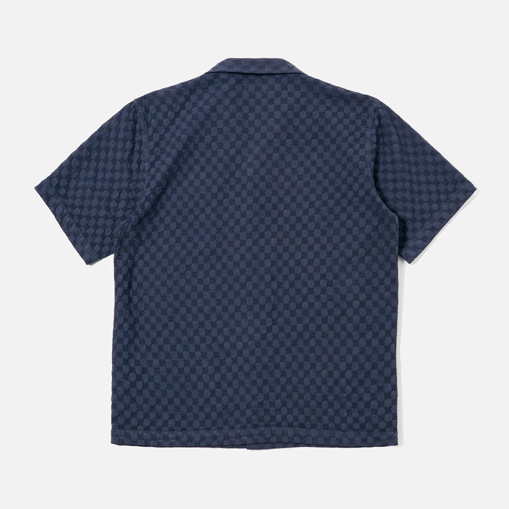 Universal Works - Chemise Dot Waffle Road - Marine