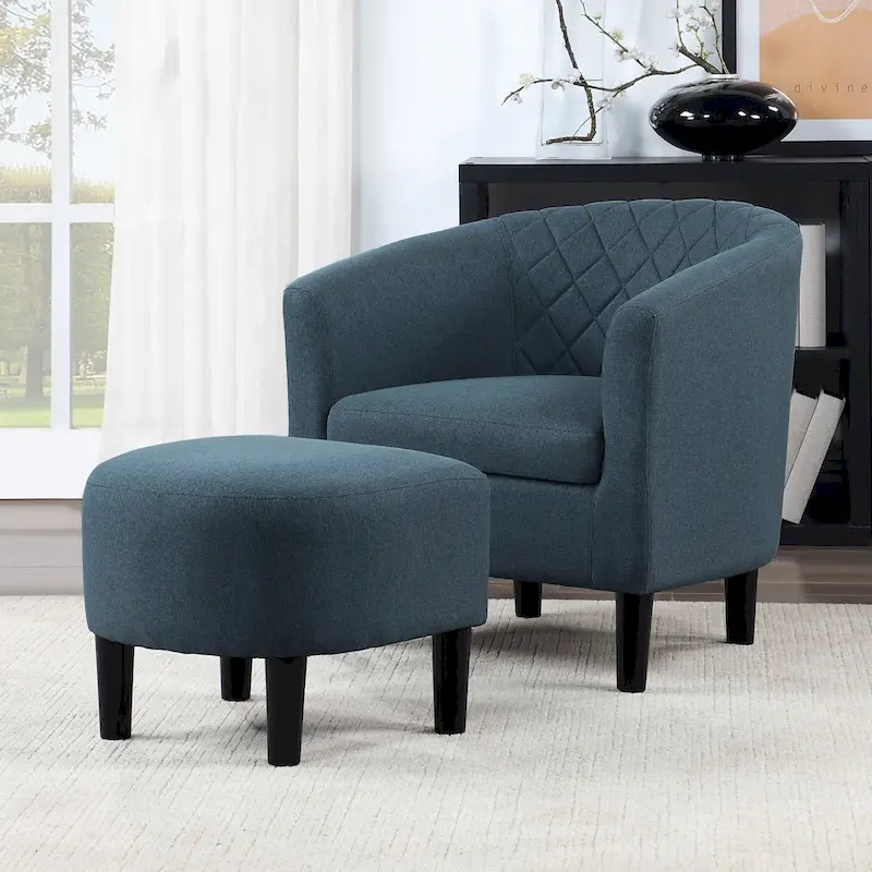 Convenience Concepts Roosevelt Accent Chair with Ottoman - Stylish Seating Solution