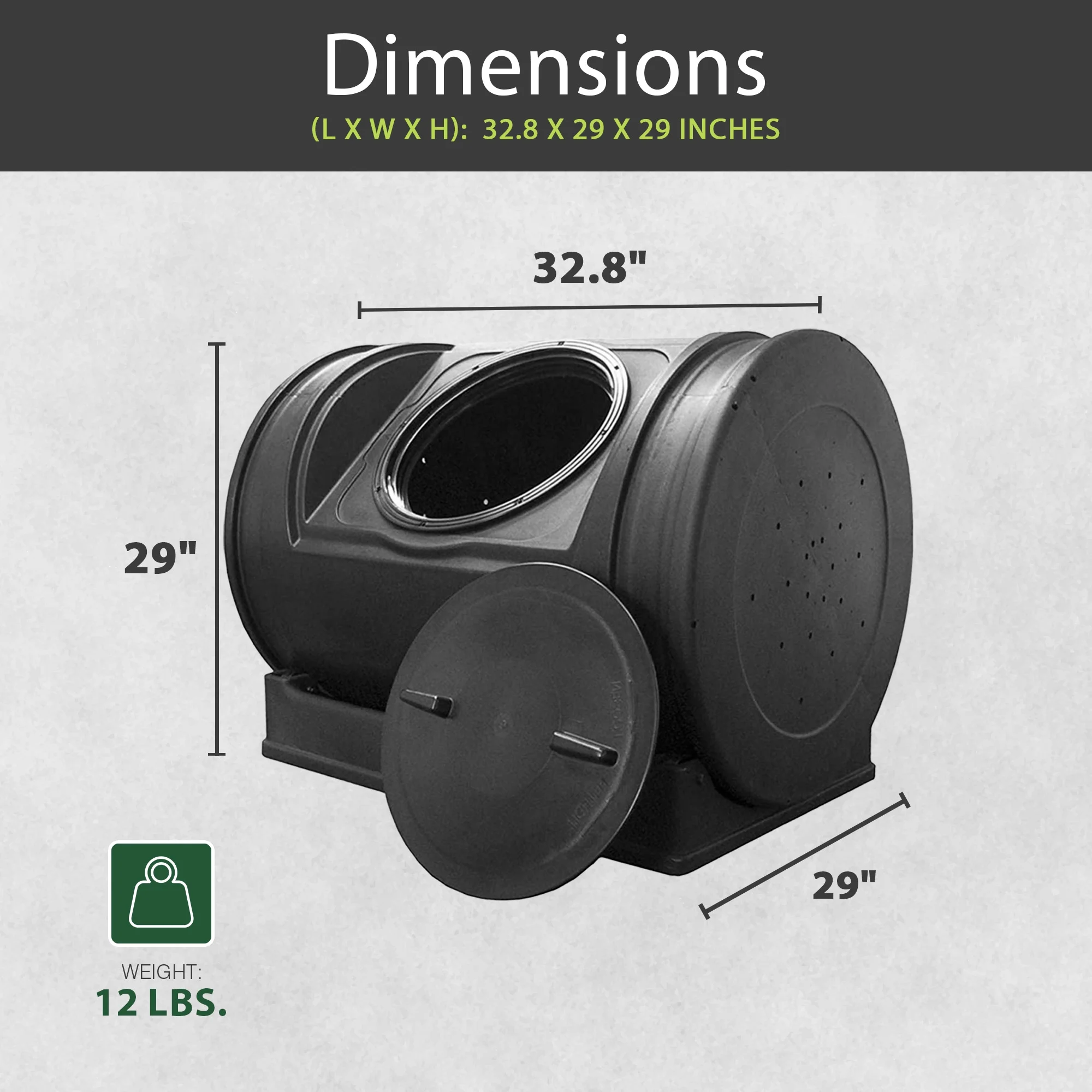 Good Ideas Compost Wizard Jr Outdoor Garden Compost Bin Container, Black - Image 3