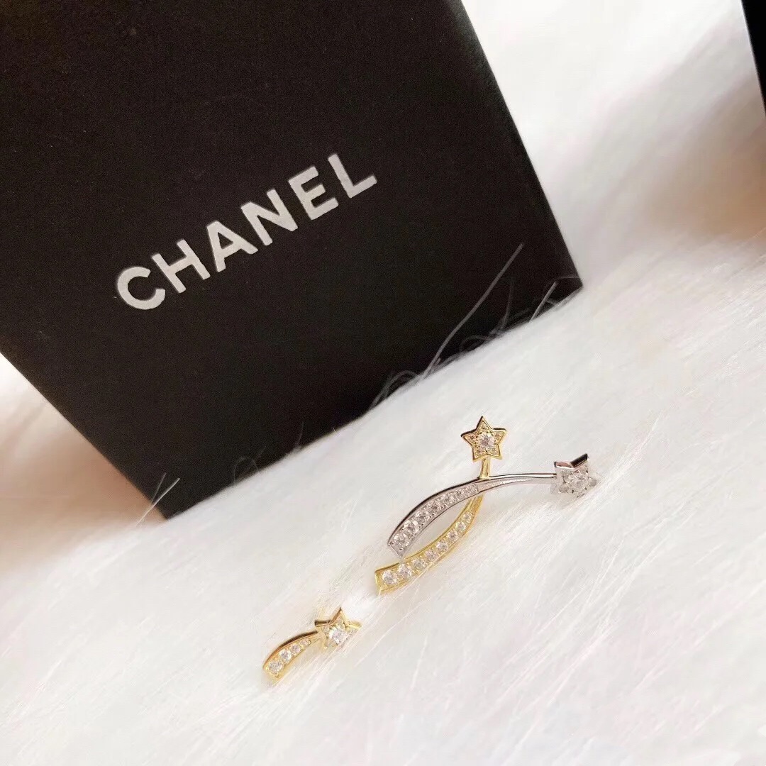Chanel AB Asymmetric Mixed Metal Color Comete Earrings - Original Replica Club