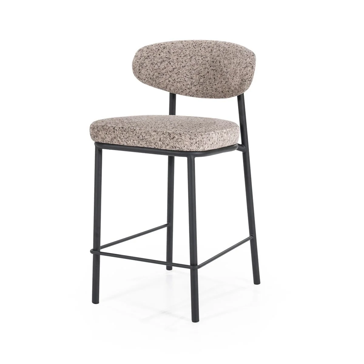 Barkruk solid oak bar stool with 75 cm seat height and footrest