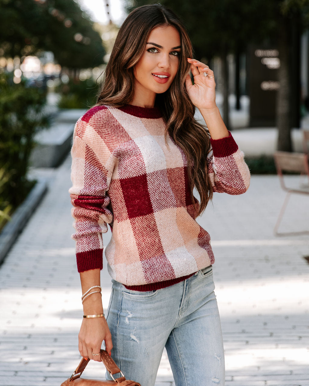 Apple Cider Fall Picnics Plaid Pullover Sweater - Se7enfashion