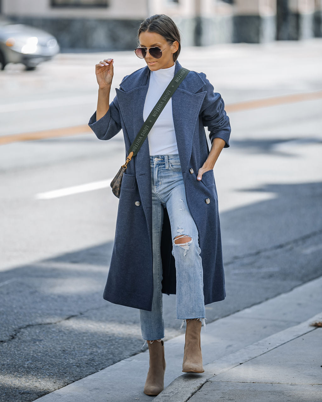 Autumn Necessities Pocketed Coat - Navy - Se7enfashion