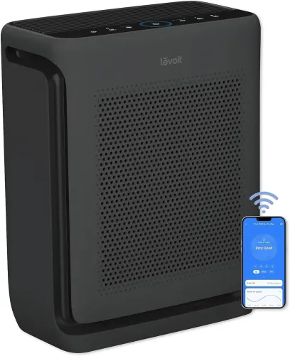 Air Purifiers for Home Large Room Up to 1800 Ft² in 1 Hr with Washable Pre-Filter, Air Quality Monitor, Smart WiFi, HEPA Sleep Mode for Allergies, Pet Hair in Bedroom, Vital 200S-P, White
