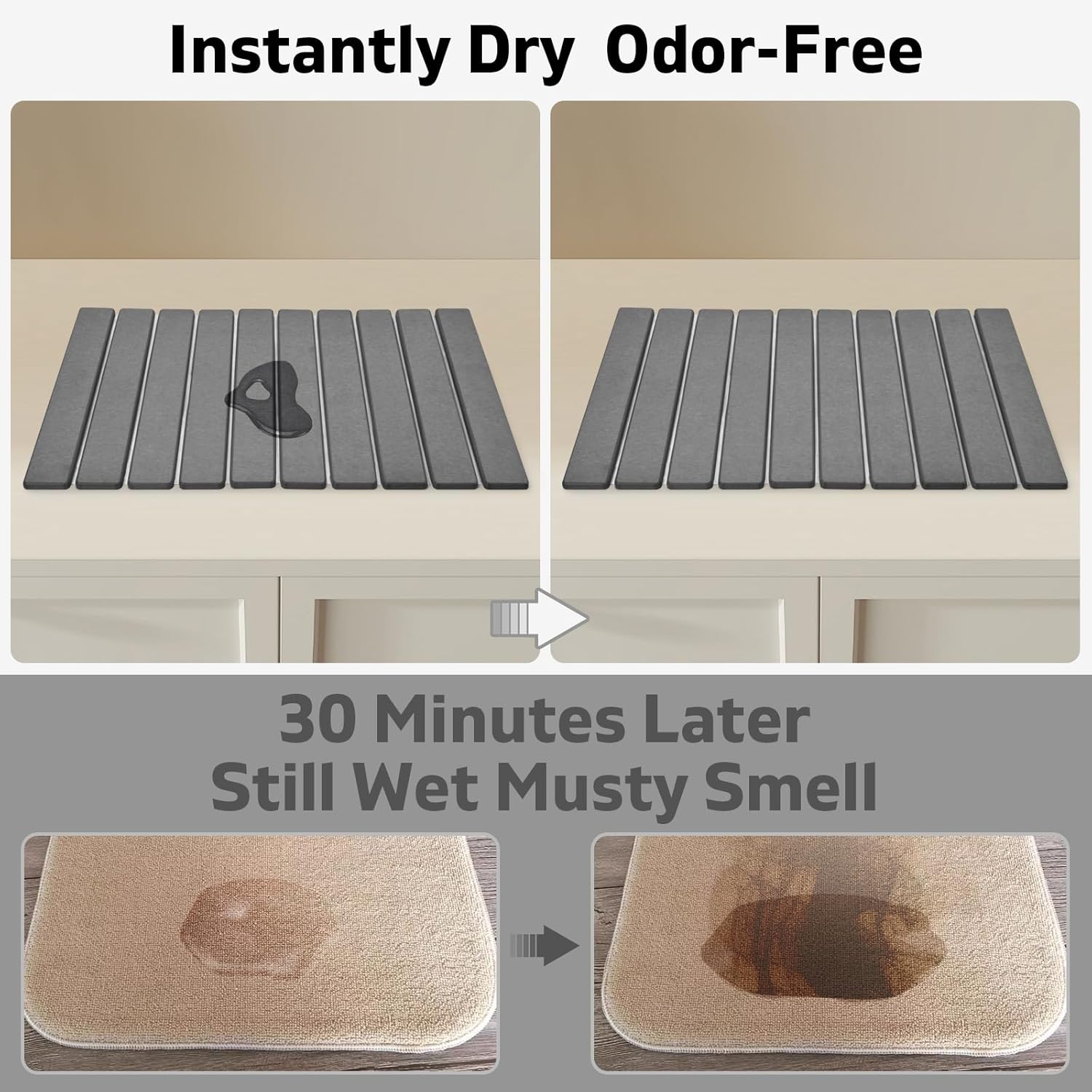 Large Stone Dish Drying Mat for Kitchen Counter – 24
