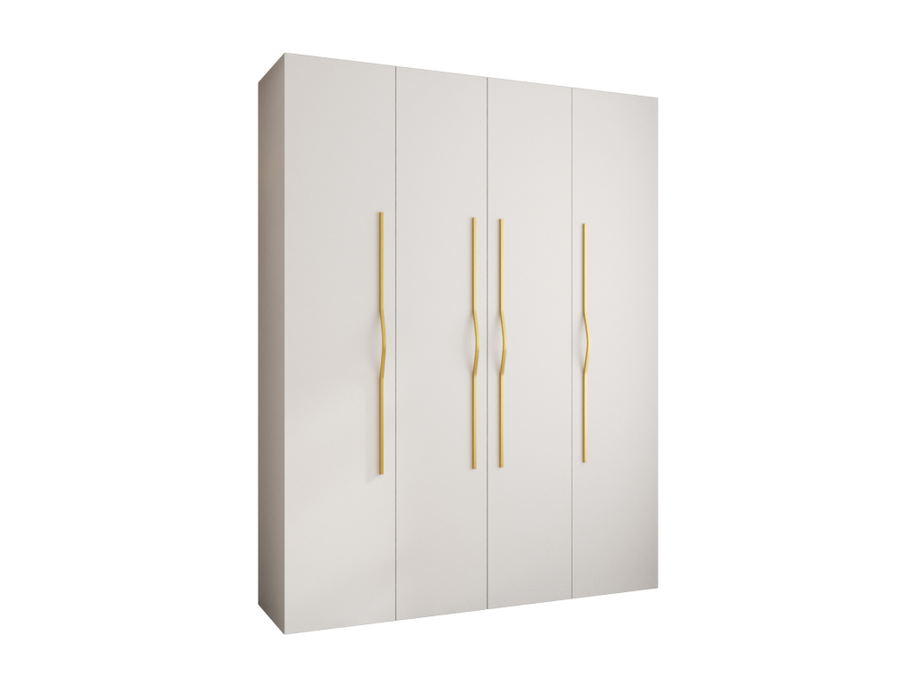 Armario Como 2 con puertas batientes 245,5/190/40 4 puertas (blanco/oro)