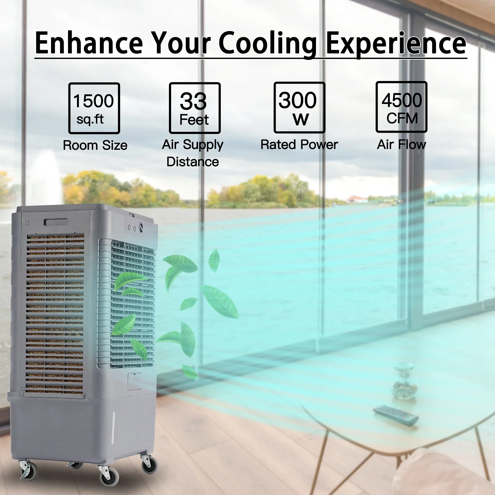 YougetTech 37'' Portable 3000CFM Evaporative Air Cooler - Image 29
