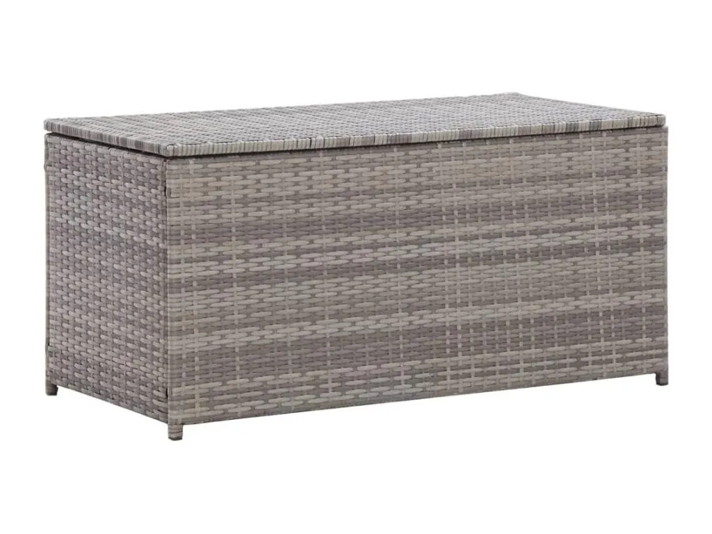 Caja de almacenamiento de jardín resina tejida 100x50x50 cm gris zfo3613113