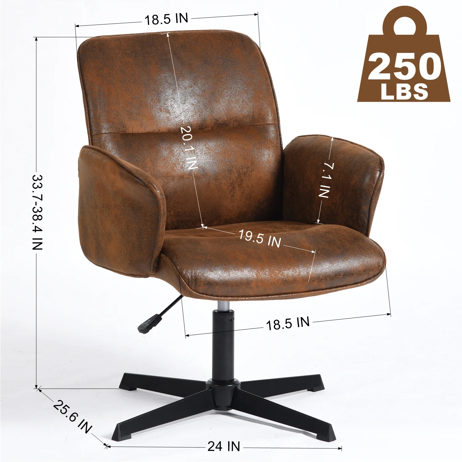 Homy Casa Home Office Desk Chair, Cute Vanity/Makeup Criss-Cross Chair, Upholstered Adjustable Swivel Armchair for Women/Girls - Image 13