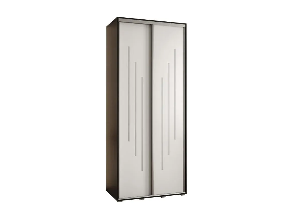 ARMARIO Sancaldeco 8 DE PUERTAS CORREDERAS 235.2/110/60 2 puertas (Negro/Blanco/Plata) 97891OEDH
