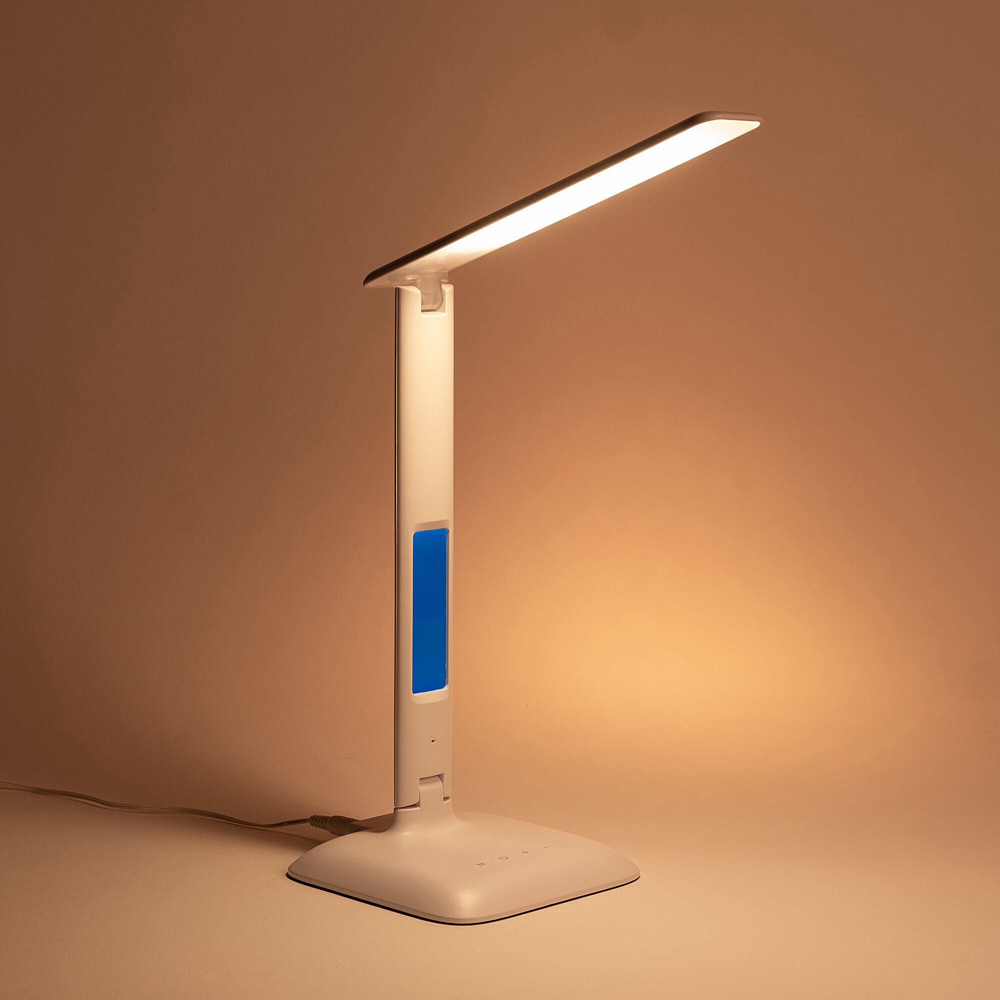 PAOLO - Lampe à clapet tactile avec écran - blanc H33,5cm
