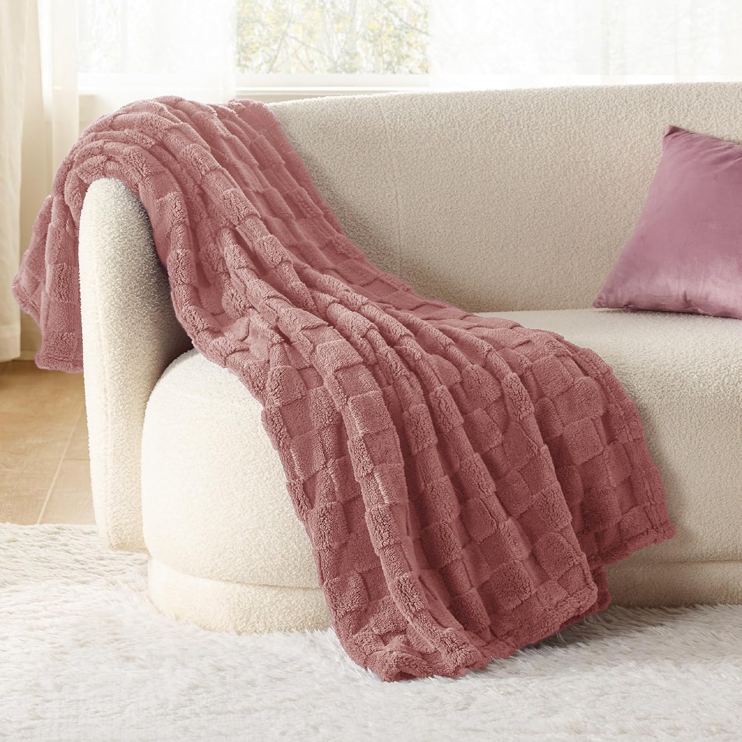 Jacquard Knitted Flannel Fleece Blanket, 100% Polyester Soft Warm Throw for Bed Sofa Hotel Home
