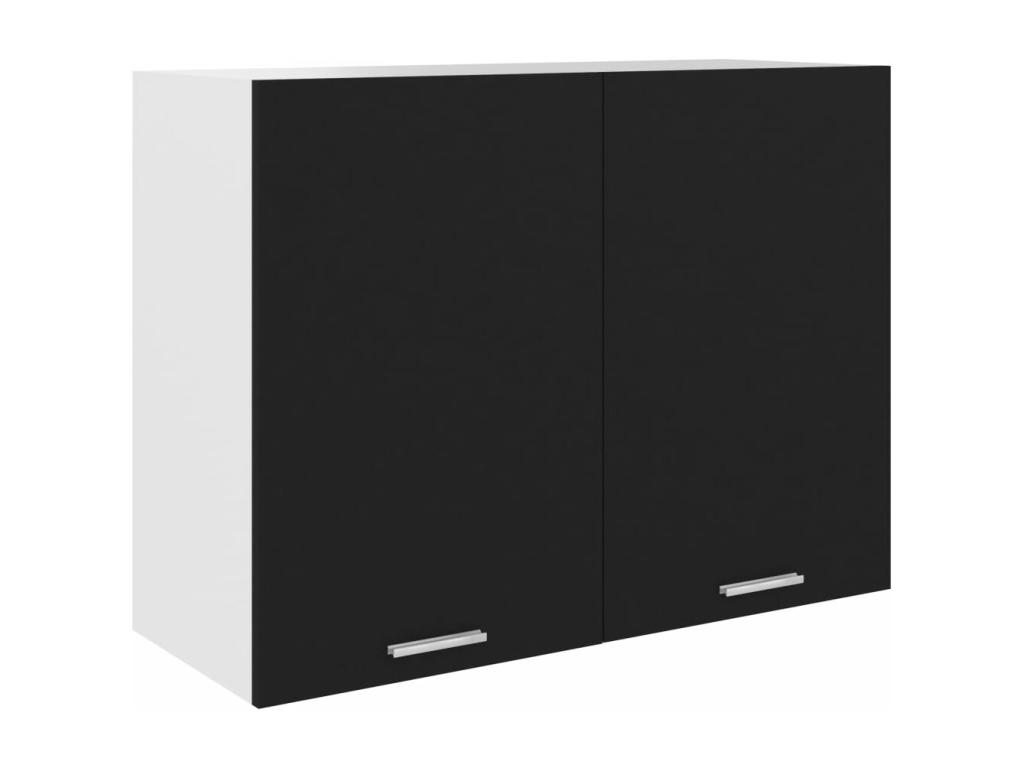 Armario colgante de cocina contrachapada negro 80x31x60 cm